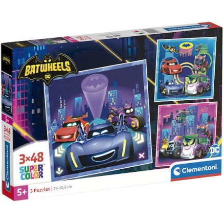 Clementoni Παιδικό Παζλ Super Color Batwheels 3x48 τμχ 1200-25307