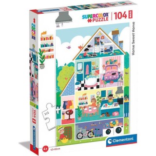 Clementoni Παιδικό Παζλ Maxi Supercolor Σπίτι Μου Σπιτάκι Μου 104 τμχ 1210-23775