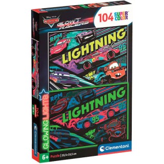 Clementoni Παιδικό Παζλ Glowing Lights Disney Cars Glow Racers 104 τμχ 1210-25758