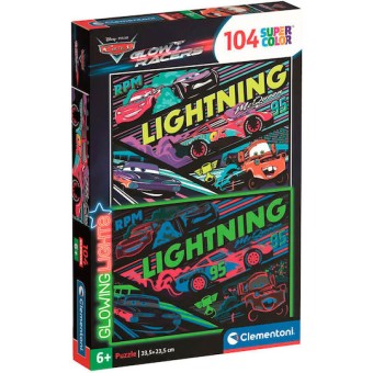 Clementoni Παιδικό Παζλ Glowing Lights Disney Cars Glow Racers 104 τμχ 1210-25758