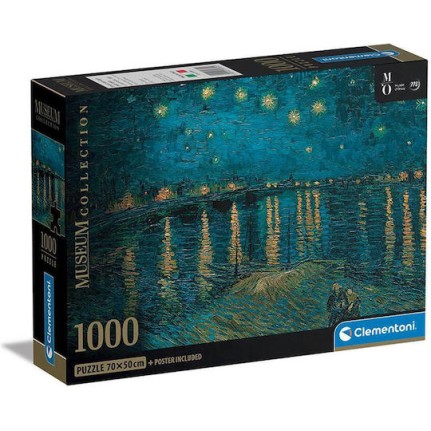 Clementoni Παζλ 1000 Van Gogh: Έναστρη Νύχτα Πάνω Από Το Ρήνο (1260-39789)