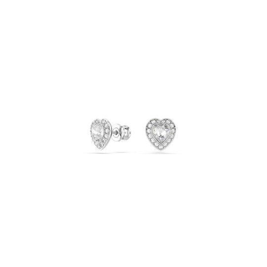 Swarovski Ariana Grande x Swarovski Stud Earrings Heart Rhodium Plated White 5720859