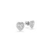 Swarovski Ariana Grande x Swarovski Stud Earrings Heart Rhodium Plated White 5720859