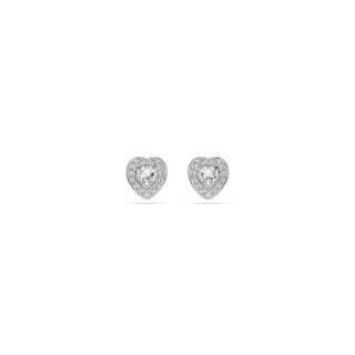 Swarovski Ariana Grande x Swarovski Stud Earrings Heart Rhodium Plated White 5720859