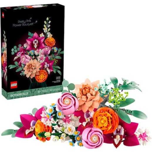 Lego Botanical Collection Pretty Pink Flower Bouquet για 18+ Ετών 749τμχ 10342