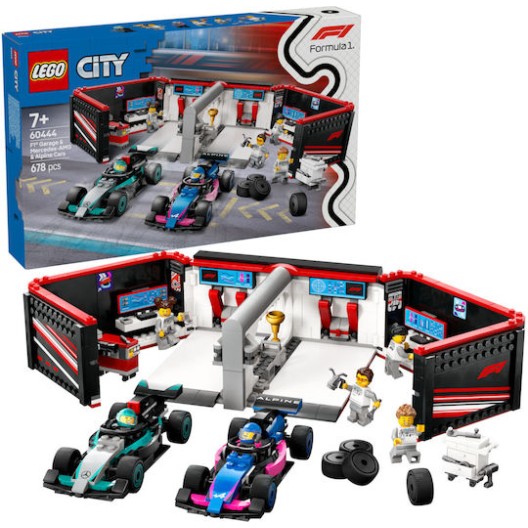 Lego City F1® Garage & Mercedes-AMG & Alpine Cars για 7+ Ετών 678τμχ 60444