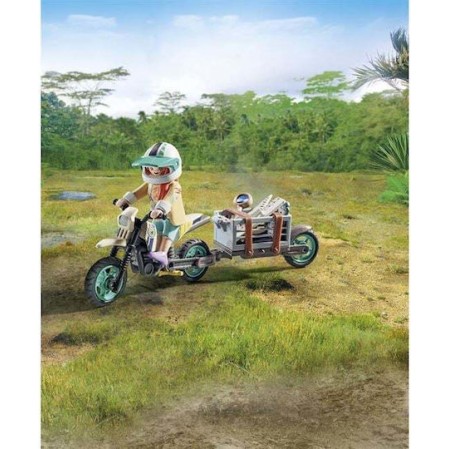 Playmobil Dinos T-Rex και Εξερευνητής Με Μοτοσικλέτα για 4-10 ετών 71524