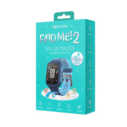 Forever Smartwatch GPS Kids Find Me 2 KW-210 Μπλε
