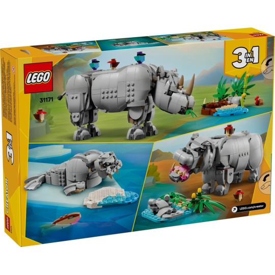 Lego Majestic Rhino With Birds 31171 Creator 3in1