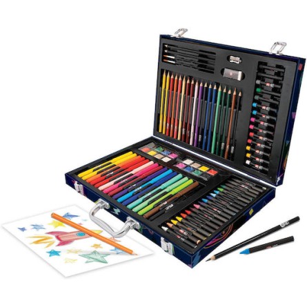 HappiHobbi Κασετίνα Ζωγραφικής Deluxe Βιντεοπαιχνίδι Με 100 Αξεσουάρ 1038-82064