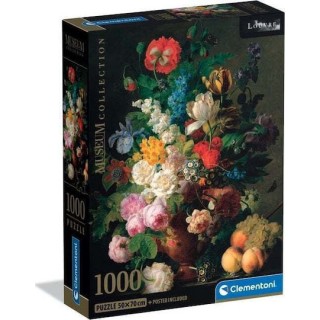 Clementoni Παζλ Museum Collection Van Dael: Βάζο με Λουλούδια 1000 τμχ - Compact Box 39970
