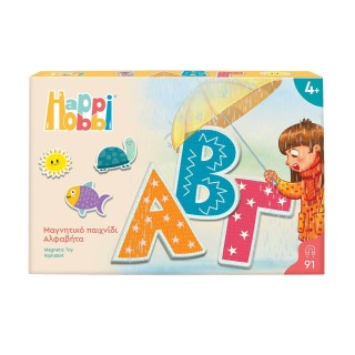 HappiHobbi Αλφαβήτα 91 Εκπαιδευτικοί Χάρτινοι Μαγνήτες Για 4+ Χρονών