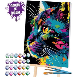 Splat Planet Σετ Ζωγραφικής με Αριθμούς “Bright Cat” σε Καμβά με Τελάρο 30x40cm Splat Planet Σετ Ζωγραφικής με Αριθμούς “Bright Cat” σε Καμβά με Τελάρο 30x40cm