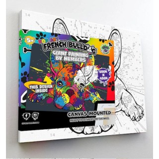 Splat Planet Σετ Ζωγραφικής με Αριθμούς “French Bulldog” σε Καμβά με Τελάρο 30x40cm