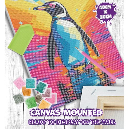 Splat Planet Σετ Diamond Painting “Penguin” σε Καμβά με Τελάρο 30x40cm