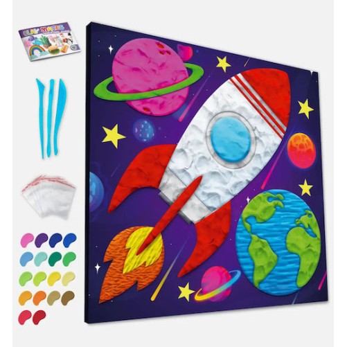Splat Planet Σετ "Ζωγραφικής" με Πηλό "Space" σε Καμβά 30x30cm