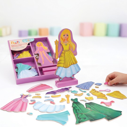Happi Hobbi Magnet Wooden Doll Πριγκίπισσα Για 3+ Ετών