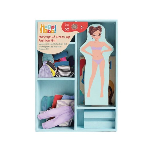Happi Hobbi Magnet Wooden Doll Πριγκίπισσα Για 3+ Ετών