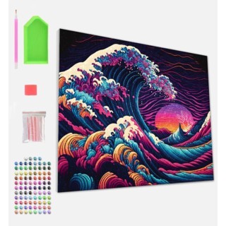 Splat Planet Σετ Diamond Painting "Great Wave" σε Καμβά με Τελάρο 30x40cm