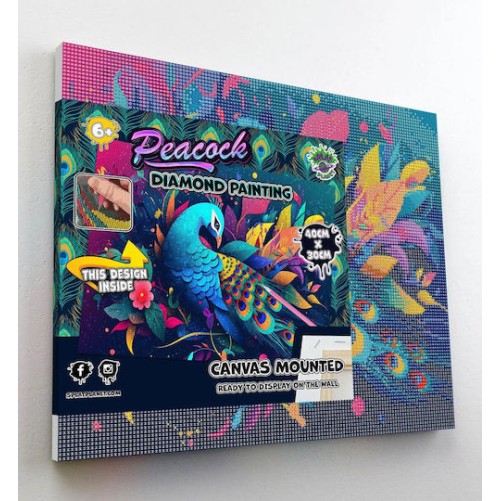 Splat Planet Σετ Diamond Painting "Peacock" σε Καμβά με Τελάρο 30x40cm