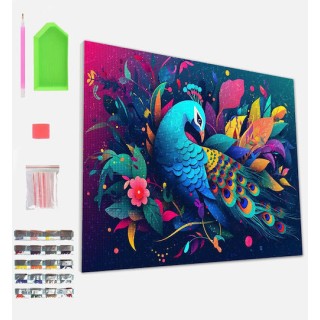 Splat Planet Σετ Diamond Painting "Peacock" σε Καμβά με Τελάρο 30x40cm