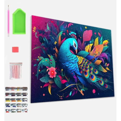 Splat Planet Σετ Diamond Painting "Peacock" σε Καμβά με Τελάρο 30x40cm