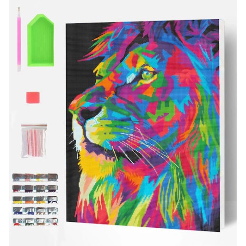 Splat Planet Σετ Diamond Painting “Lion” σε Καμβά με Τελάρο 30x40cm