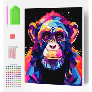 Splat Planet Σετ Diamond Painting “Chimpanzee” σε Καμβά με Τελάρο 30x40cm