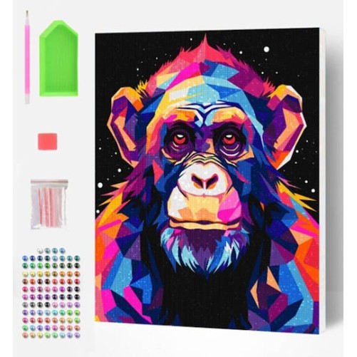 Splat Planet Σετ Diamond Painting “Chimpanzee” σε Καμβά με Τελάρο 30x40cm