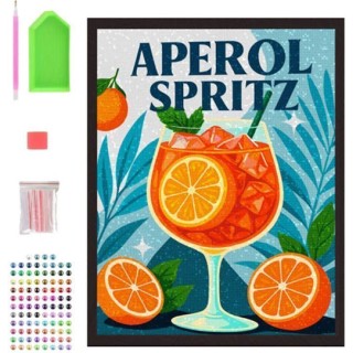 Splat Planet Σετ Diamond Painting “Aperol Spritz” σε Καμβά με Τελάρο 30x40cm