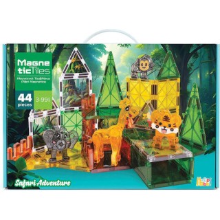 HappiHobbi Μαγνητικά Τουβλάκια Safari Adventure 44 τμχ