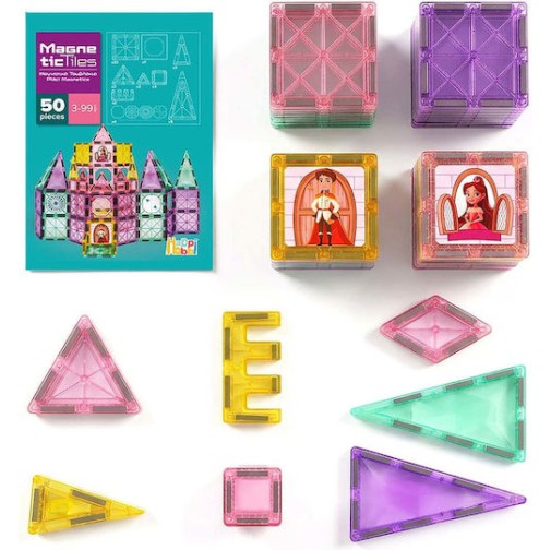 HappiHobbi Μαγνητικά Τουβλάκια Princess Kingdom 50 τμχ