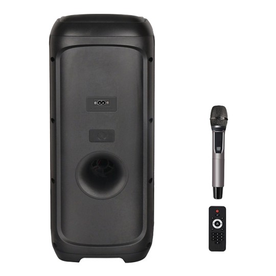 XO Karaoke Speaker With Wireless Microphone And Lighting Effects F70 249-0239 Black