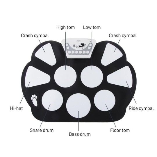 Roll-Up Drum Kit Φορητό Ηλεκτρονικό Σετ Τυμπάνων