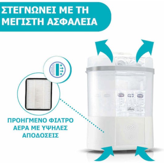 Chicco Ψηφιακός Αποστειρωτής Και Στεγνωτήρας Με Φίλτρο D10-07392-10