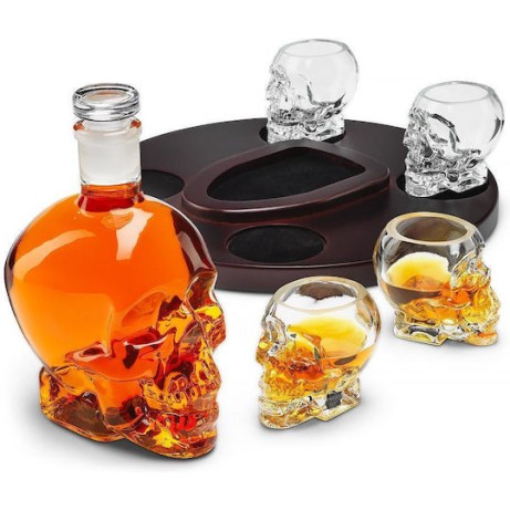 Ingenious Skull Decanter with Glasses Set