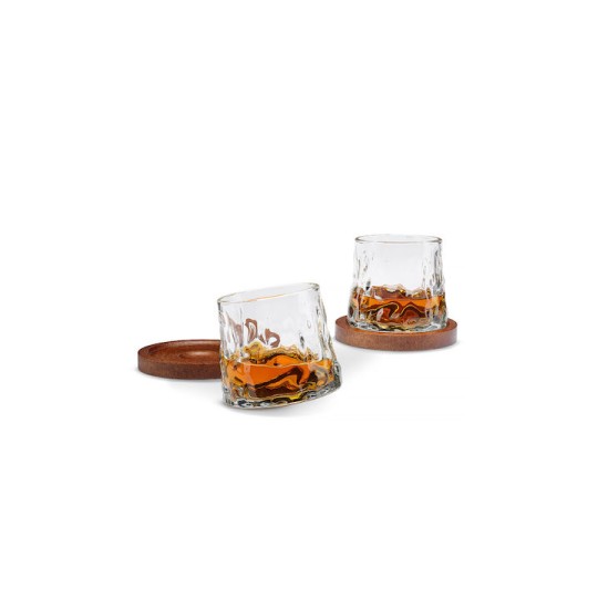 InGenious Rotating Whisky Glasses with Coaster (Σετ των 2 τεμαχίων)