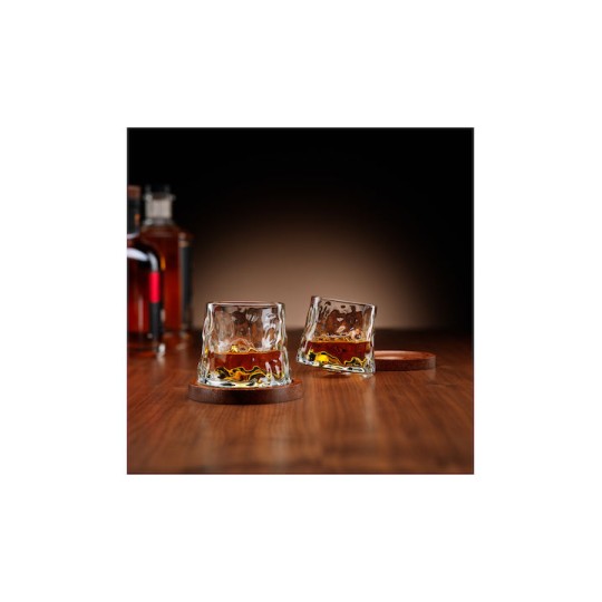 InGenious Rotating Whisky Glasses with Coaster (Σετ των 2 τεμαχίων)