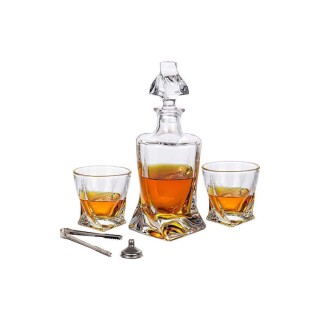 Mikamax Γυάλινη Καράφα Σερβιρίσματος Ουίσκι 27εκ. με Πώμα Διάφανη 850ml