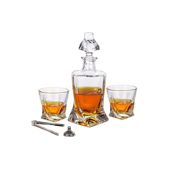 Mikamax Γυάλινη Καράφα Σερβιρίσματος Ουίσκι 27εκ. με Πώμα Διάφανη 850ml