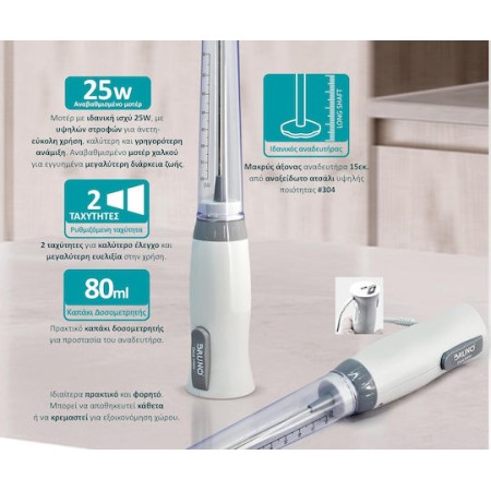 Bruno Μιξεράκι χειρός 25W καπάκι δοσομετρητής Λευκό (BRN-0090)