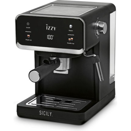 Izzy Sicily IZ-6017 Μηχανή Espresso 1000W Πίεσης 20bar Μαύρη (224585)