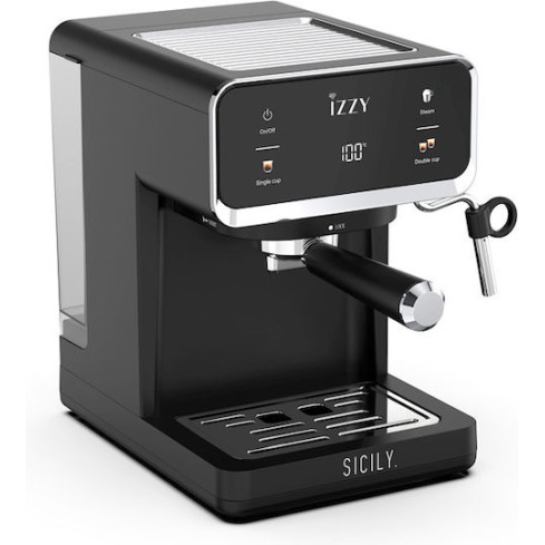 Izzy Sicily IZ-6017 Μηχανή Espresso 1000W Πίεσης 20bar Μαύρη (224585)