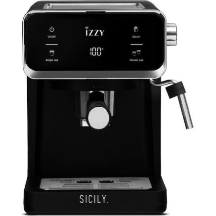 Izzy Sicily IZ-6017 Μηχανή Espresso 1000W Πίεσης 20bar Μαύρη (224585)