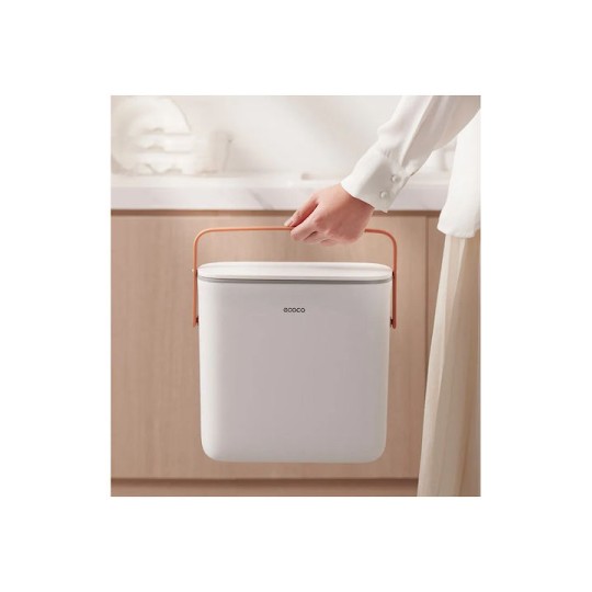 Ecoco E2236 Κάδος Απορριμμάτων Πλαστικός για Ντουλάπι Λευκός 10lt
