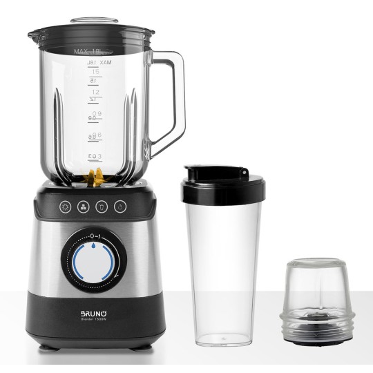 Bruno Blender for Smoothies with Glass Jug 1.8lt 1500W Inox BRN-0254