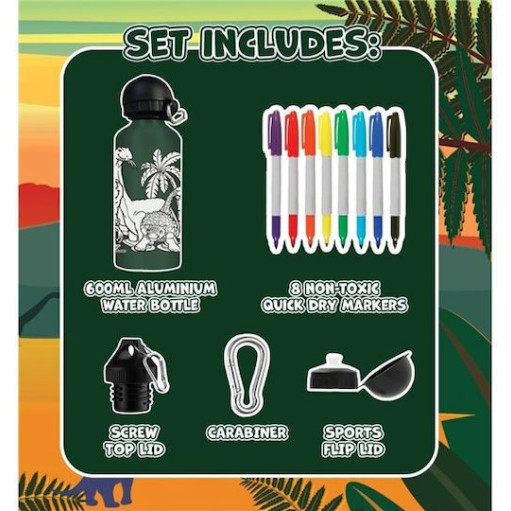 Splat Planet Μπουκάλι Παιδικό Παγούρι Δεινόσαυρος  Αλουμινίου 600ml