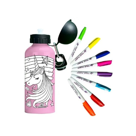 Splat Planet Μπουκάλι Παιδικό Παγούρι Unicorn Αλουμινίου 600ml