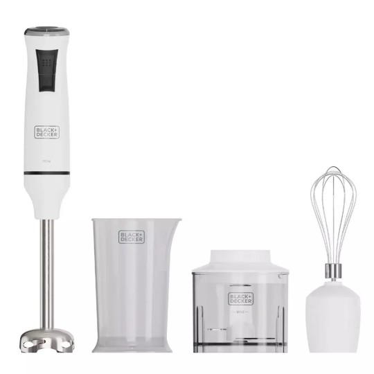 Black & Decker Hand Blender With Inox Rod 750W White BXHVA750E