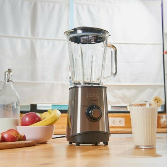 Black & Decker Blender with Glass Jug 1.5 lt 800W Gray BXJB800E